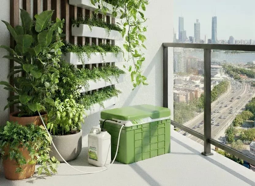 Thriving rooftop garden